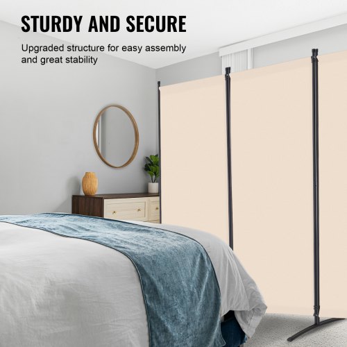 Rumdeler, 346.4x184x52 cm, Beige, Sammenklappelig Privatlivsskærm