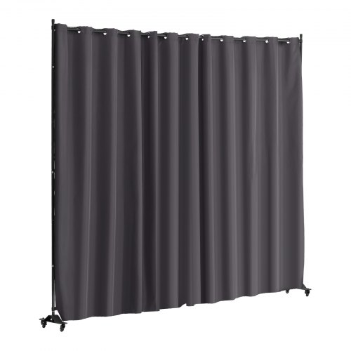 Rumdeler, 308,5x45x245,5 cm, Grå, Bærbar panel med hjul
