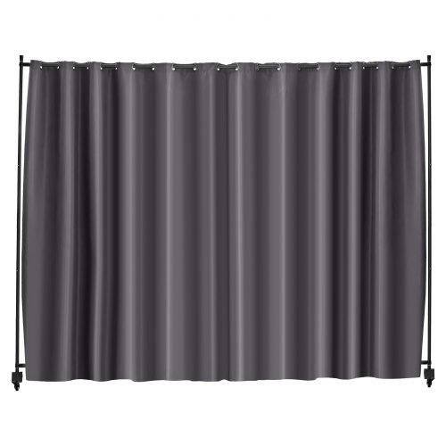 Rumdeler, 308,5x45x245,5 cm, Grå, Bærbar panel med hjul