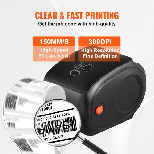 Termisk etiketprinter, 300DPI, 251x206x183 mm, trådløs Bluetooth