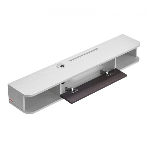 Flydende TV-bord, 120x23,6x16 cm, Hvid, Opbevaringsskab