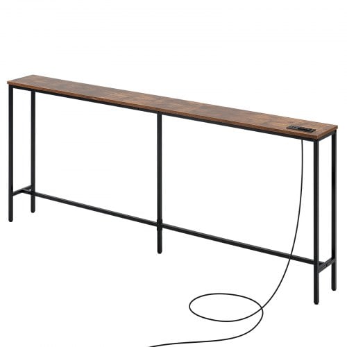 Konsolbord, 180x20x80 cm, Brun, Metallram