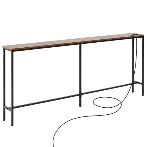 Konsolbord, 180x20x80 cm, Brun, Metallram