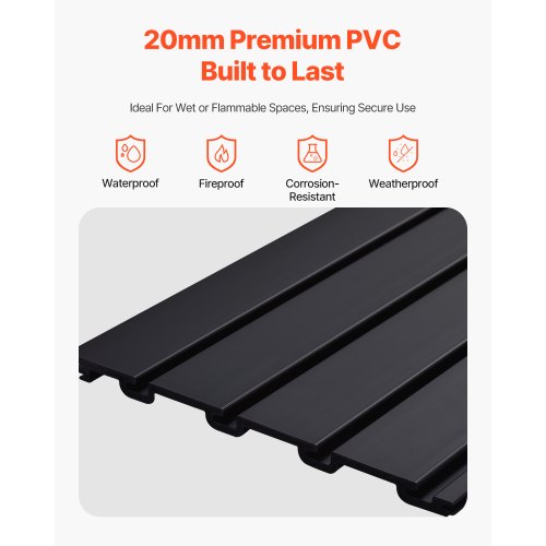 Lamellvægpanel, 1230x1235x20 mm, Sort, PVC