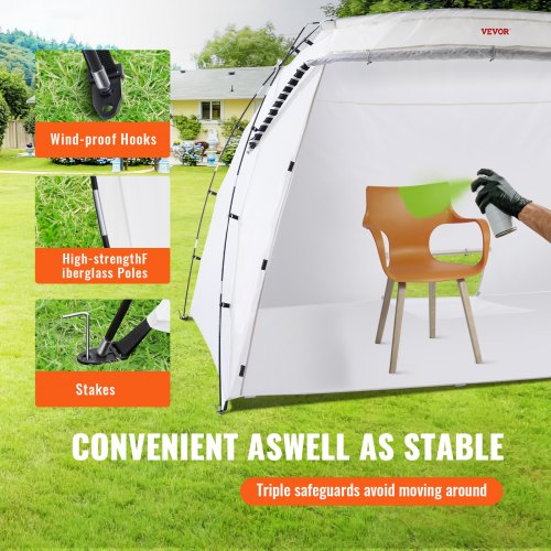 Spraymaling Shelter, 305x213x183 cm, Sammenklappelig, Malestation