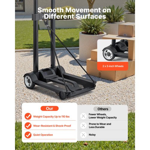 Sammenklappelig sækkevogn 32x23.5x96.5 cm sort, foldbar vogn