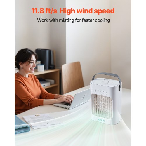Bærbar aircondition, 21,2x13x26,5 cm, hvid, køleventilator