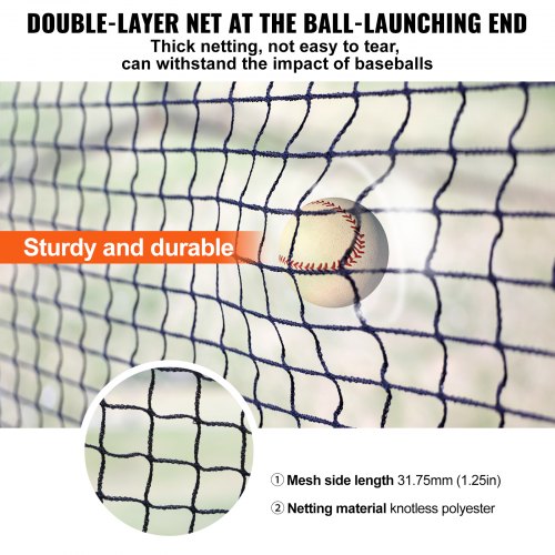 Batting Cage 1006x366x305 cm Sort, Bærbart Træningsnet, Kraftig