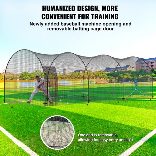 Batting Cage 1006x366x305 cm Sort, Bærbart Træningsnet, Kraftig