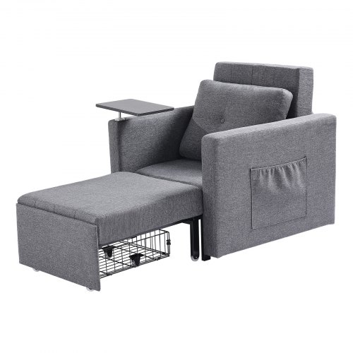 Sovesofa, 87,2x81x81 cm, Grå, Linnedstof