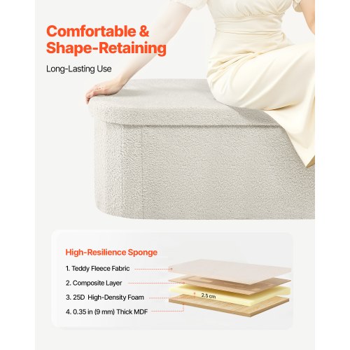 Säilytysrahi penkki, 110x38x38 cm, beige