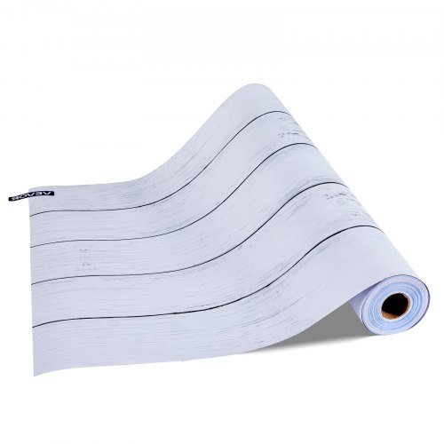 Tapet, Hvid Træstruktur Selvklæbende, 45x1500 cm, Hvid, PVC