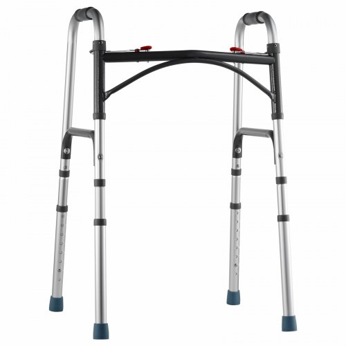 Sammenklappelig gangstativ, 50x43,5x82-100 cm, justerbar højde, aluminium