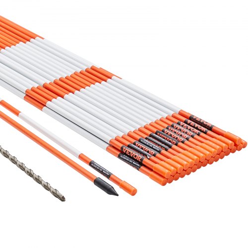 Indkørselsmarkører, 100 stk 121,5x0,79 cm, Orange, Glasfiber