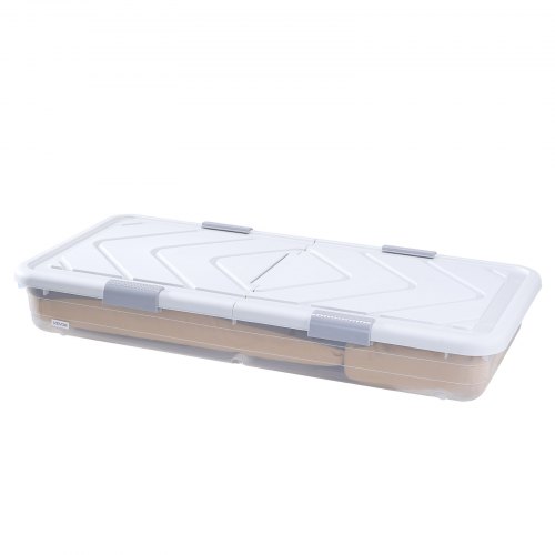 Opbevaringsboks til under sengen, 80,5x39,6x17,5 cm, grå, plast opbevaring