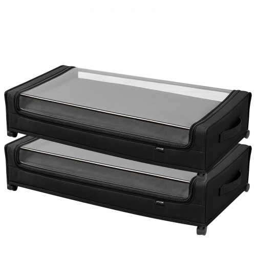 Opbevaringsboks under sengen, 77x47x17,3 cm, klar, med hjul, opbevaring