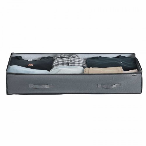 Underbed opbevaringsboks 99,6x50x18 cm, gennemsigtigt låg, stofopbevaring