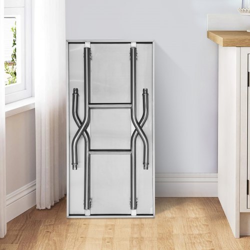 Arbejdsbord, 121,9x61 cm, Sølv, Rustfrit stål, Sammenklappeligt
