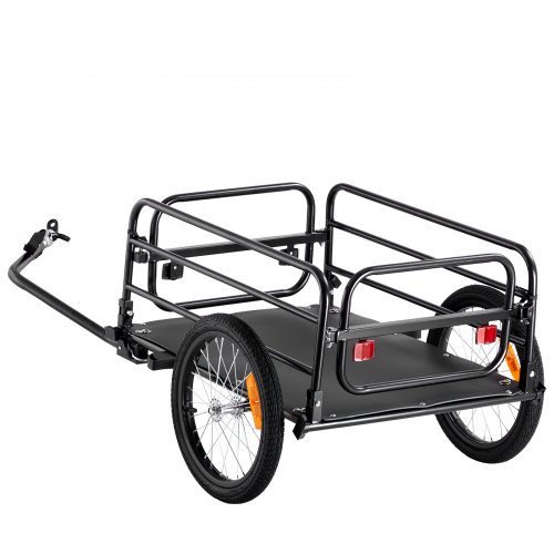 Cykel Lastvagn, 141x73x55 cm, Svart, Fällbar Stål