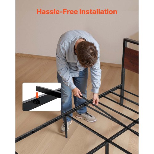 Sengestel, Queen Size, 213,5x153,5x99 cm, Sort, Metal, Opbevaring