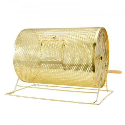Lodtrækningstromle 37,6x54 cm messingmetal med træhåndtag