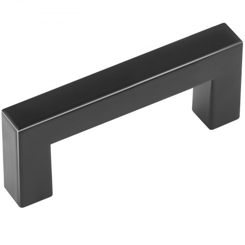 Greb til skabe, 30 stk. slank firkant, 88x12x35 mm, sort, rustfrit stål