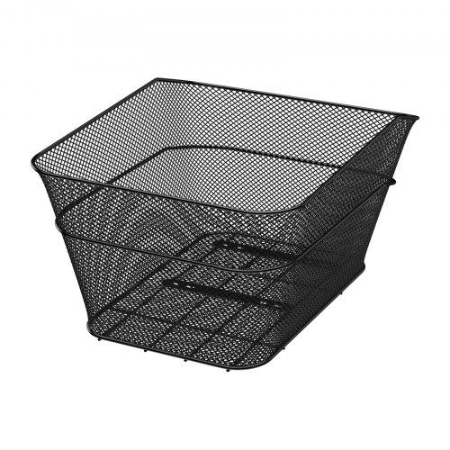 Cykelkurv, bagkurv i trådnet, 39x31x21 cm, sort, metal
