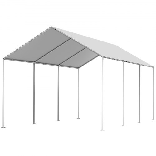 Carport erstatningsoverdækning 6x3,43x2,87 m grå, vandtæt, PE-materiale