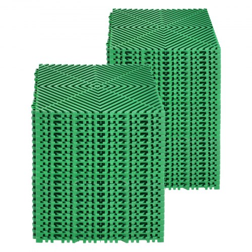 Afløbsgulvmåtte, Sammenkoblingsbar Modulær Polstring, 31x31x1,5 cm, Grøn, PP Materiale