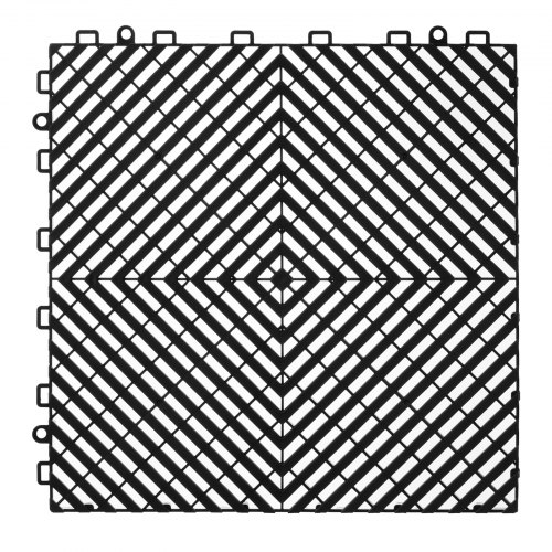 Afløbsgulvmåtte, 31x31x1,5 cm, Sort, PP-materiale