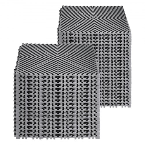 Afløbsgulvmåtte, 31x31x1,5 cm, grå, PP-materiale