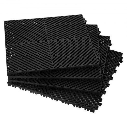 Afløbsgulvmåtte, 41.5x41.5x1.8 cm, Sort, PP-materiale