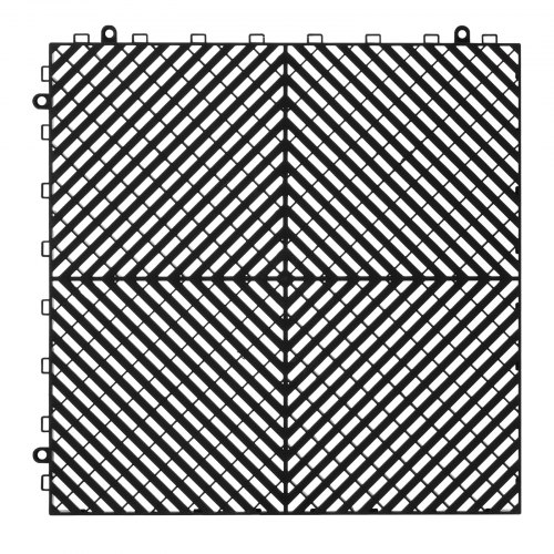 Afløbsgulvmåtte, 41.5x41.5x1.8 cm, Sort, PP-materiale