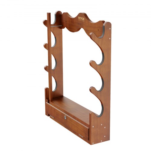 Geværholder, Vægmonteret træ, 84x61x14 cm, Lys rød, Opbevaring