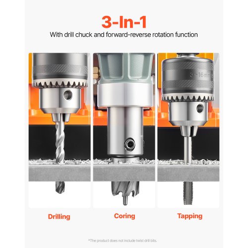 Magnetisk søjleboremaskine, 1450W, 40x50 mm, variabel hastighed, metalboring