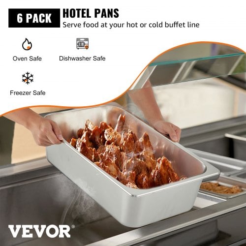 Steam Table Pan Set, 53,7x33x14,2 cm, Rostfritt stål, Matbehållare