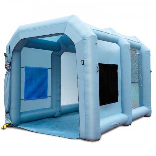 Oppustelig sprøjtekabine 396x305x274 cm blå, filtersystem