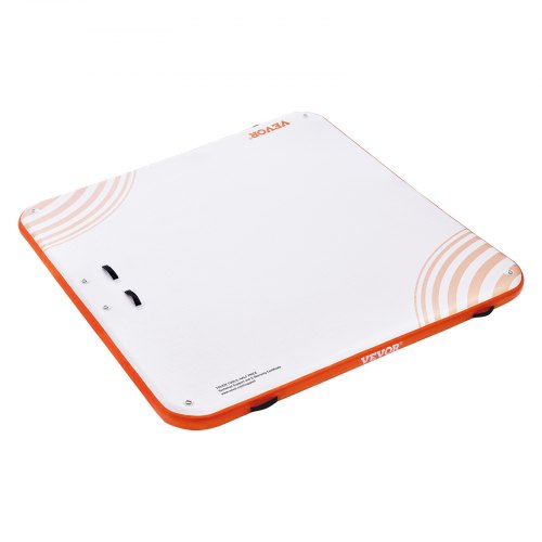 Oppustelig flydende dock 213x213x15,2 cm hvid orange, PVC, vandplatform