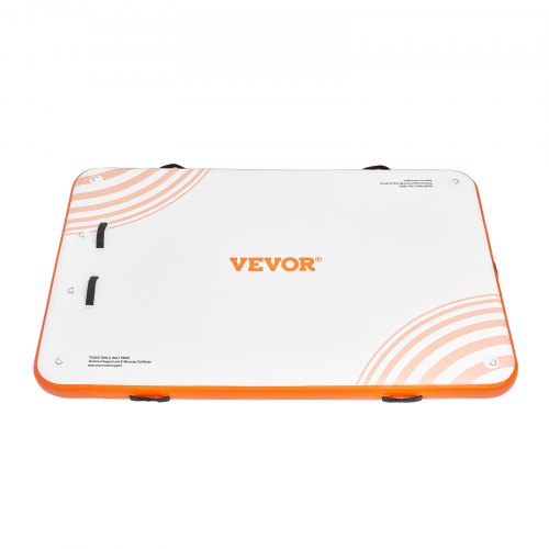 Oppustelig flydende dock, 243x152 cm, hvid orange, skridsikker PVC