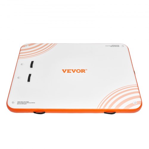 Oppustelig flydende dock, 243x182x15,2 cm, hvid orange, skridsikker PVC