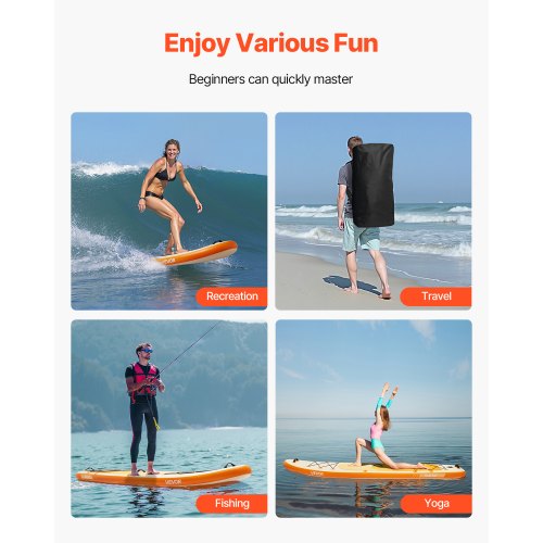 Oppustelig Stand Up Paddle Board, 323x84x15 cm, Hvid Blå, Ultra-Let