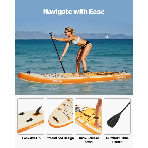 Oppustelig Stand Up Paddle Board, 305x84x15 cm, Skridsikkert dæk, Ultra-let
