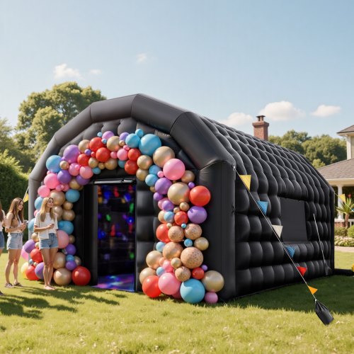 Oppustelig natklub 5,4x5x4,2 m sort, festtelt