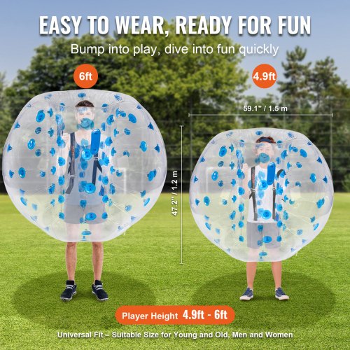 Bumper Ball 150x120 cm Blå, PVC, udendørs spil