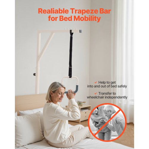 Trapezstang, højdejusterbar med gulvstativ, 111x76x174,5 cm, mobilitetshjælp, stål