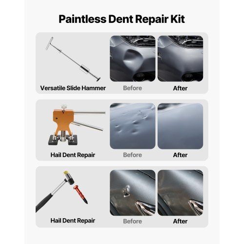 Dentudtrækkersæt, Lakfri bulereparationssæt 215x83x142 mm, Karrosseriværktøj