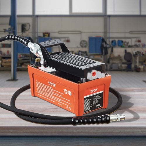 Luft-hydraulisk pumpe, 262x136x186 mm, orange, metal