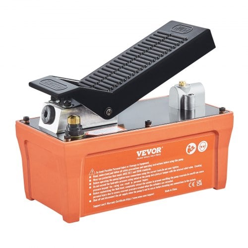 Luft-hydraulisk pumpe, 262x136x186 mm, orange, metal