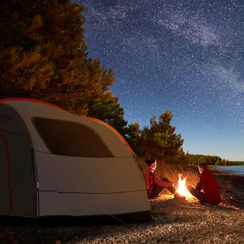 SUV Camping Telt, 240x240x230 cm, Grå, Vandtæt Dobbelt Lag
