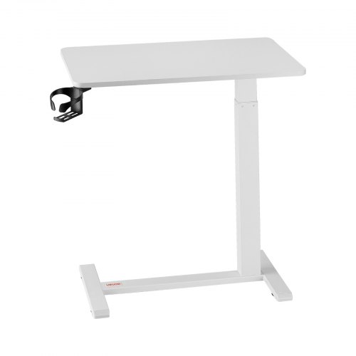 Sengebord, 70x40x64.5-102.8 cm, Hvid, Justerbar højde